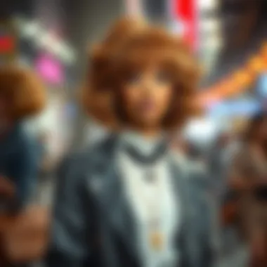 Faux Wigs in Contemporary Fashion A fashionable setting where faux wigs are styled to complement contemporary outfits