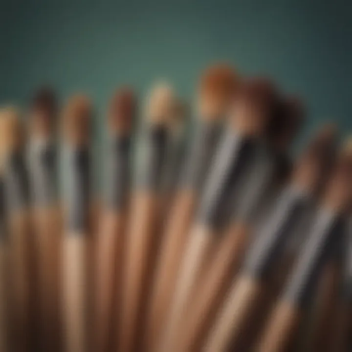 Variety of flat angled concealer brushes displayed