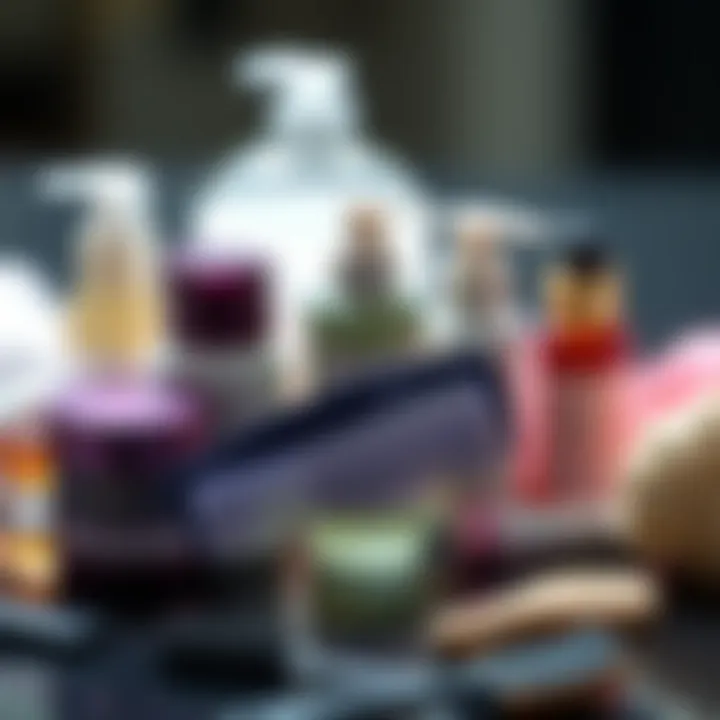 Aesthetic arrangement of Gisou comb with hair care essentials