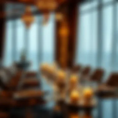 Sophisticated Dining with Gold Touch Stylish dining setting featuring gold circle centerpieces with candles