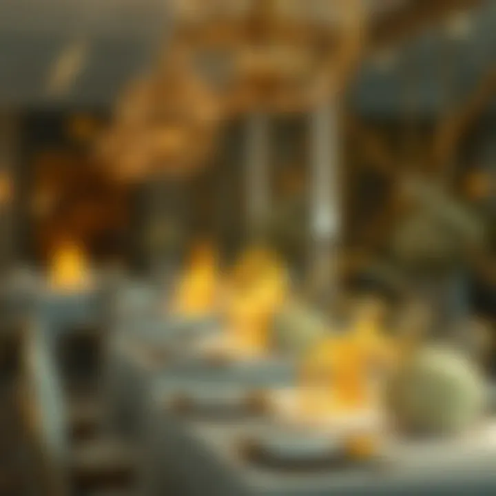 Wedding Glamour with Gold Circle Centerpieces Elegant wedding decor featuring multiple gold circle centerpieces