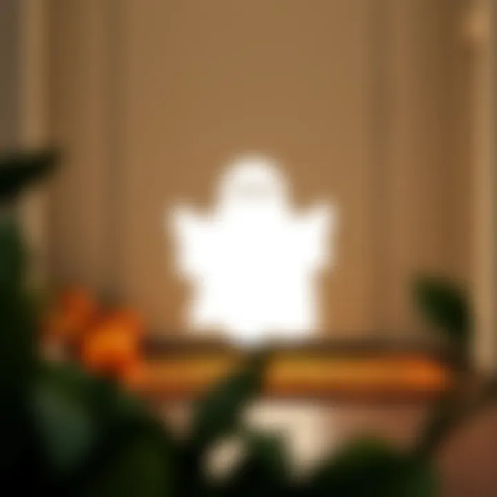 A minimalist Halloween door mat with a ghost silhouette