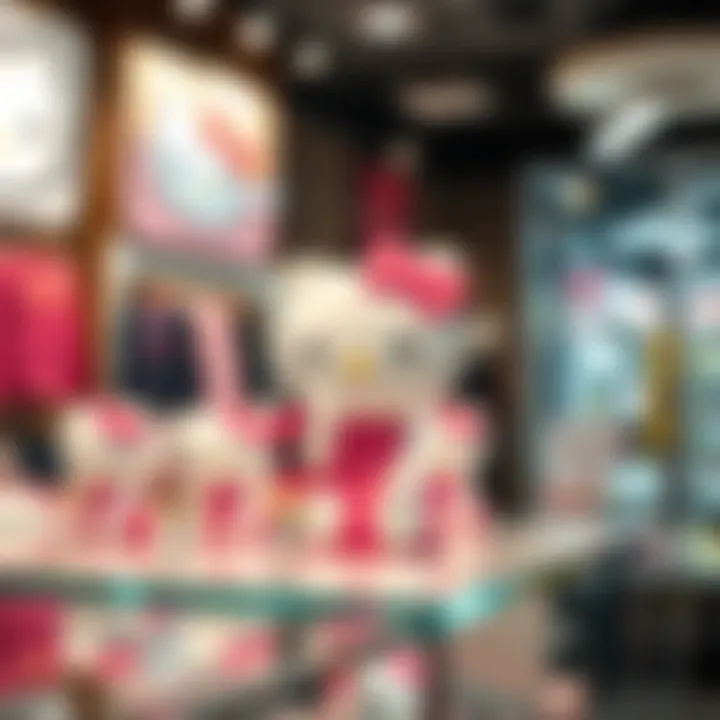 Trendy Hello Kitty phone holders featured in a modern retail environment