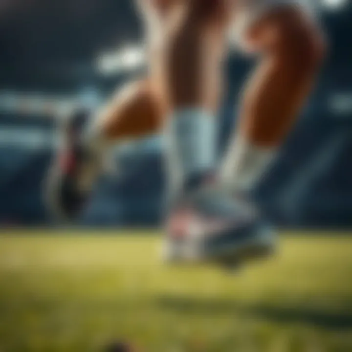 Performance Benefits on Synthetic Turf Athlete demonstrating agility and performance in high-top turf soccer shoes on synthetic turf