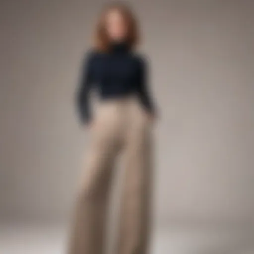 Elegant high waist wide leg trousers on a stylish display