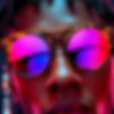 Vibrant Lenses: The New Wave of Hip Hop Fashion A close-up of trendy colored lenses that define modern hip hop eyewear.