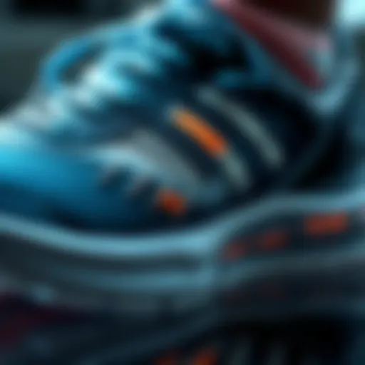 Close-up of advanced cushioning technology in running shoes