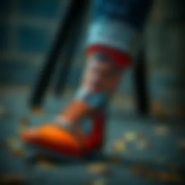 A person wearing custom socks with unique personal images