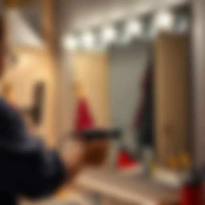 Installation of vanity mirror lights with tools