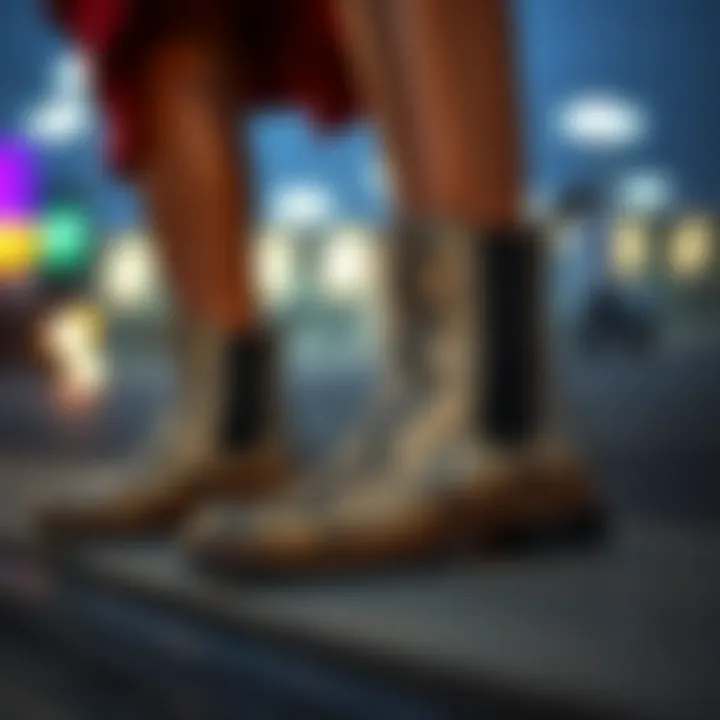 Sustainable fashion concept featuring snake skin boots