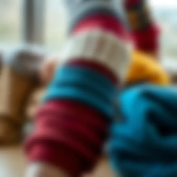 Diverse Materials for Knee Warmers A variety of knee warmers in different materials, highlighting choices for the elderly