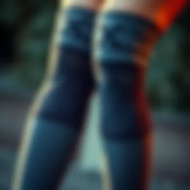 Supportive Features of Knee Warmers Close-up of knee warmers' features, demonstrating supportive elements and design