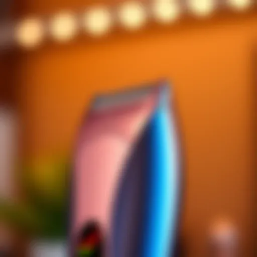 A close-up view of a sleek electric trimmer designed for ladies