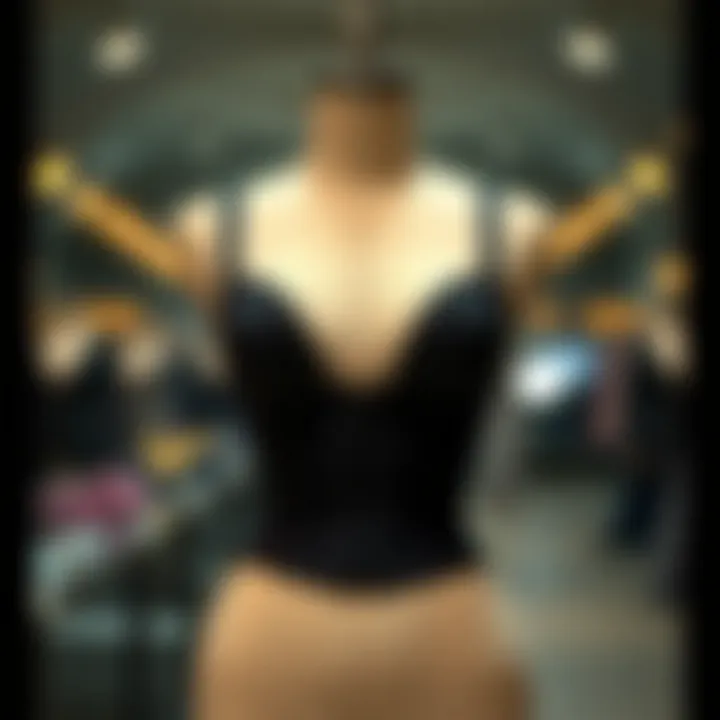 A spandex waist trainer displayed on a mannequin highlighting its design