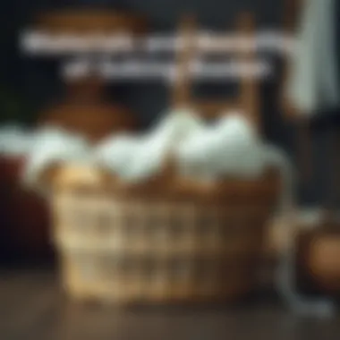 An informative chart outlining the benefits of different materials used in laundry baskets for soaking.