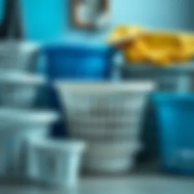 A selection of various soaking laundry baskets showcasing different designs and materials.