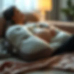 Maternity pillow supporting a pregnant woman