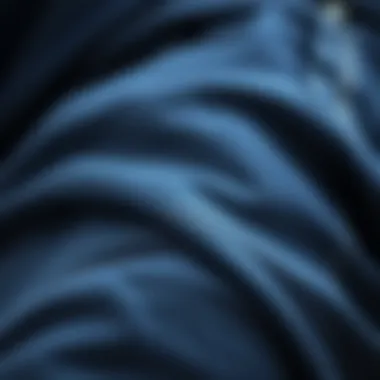 Close-up of fabric texture and quality of denim cargo jeans