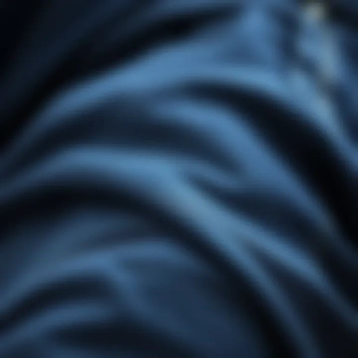 Close-up of fabric texture and quality of denim cargo jeans