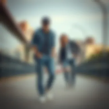 A stylish ensemble featuring denim cargo jeans paired with casual wear