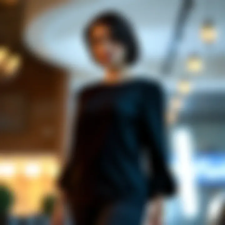 Stylish Evening Top with Tailored Sleeves Stylish plus size evening top featuring a classic silhouette with tailored sleeves