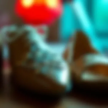 Intricate Design Elements in Open Toe Flats Close-up of open toe flat dress shoes showcasing intricate design details