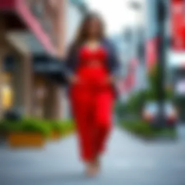 Styling the Casual Plus Size Cut Out Jumpsuit A vibrant plus size cut out jumpsuit styled for a casual outing