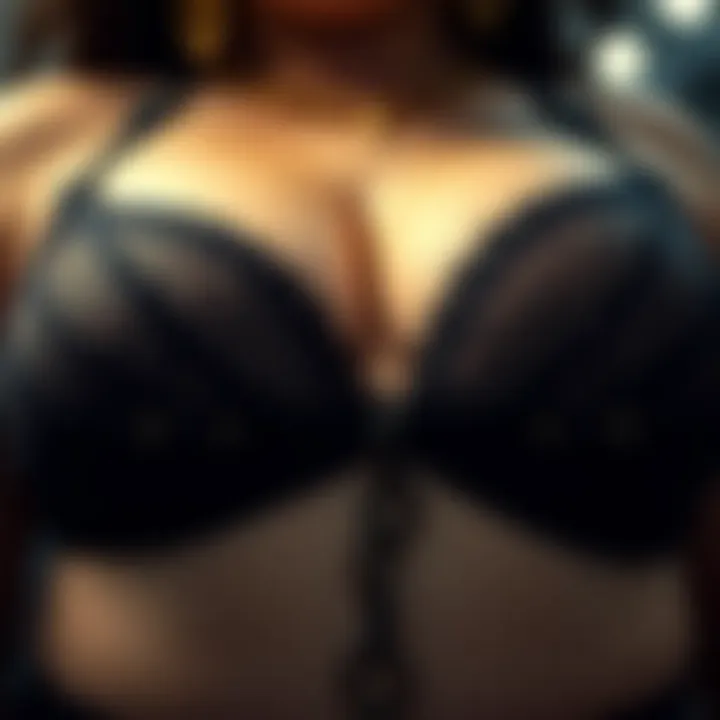 Close-up of intricate detailing on a harness bra