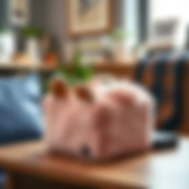 Functional plush organizer in a stylish setting