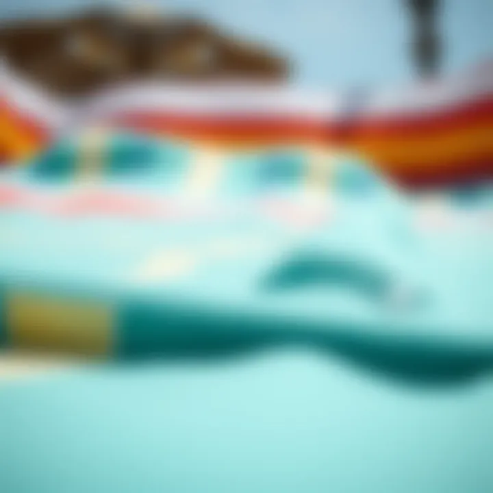 Textural Details of Beach Blanket Material Close-up of fabric texture of beach blanket