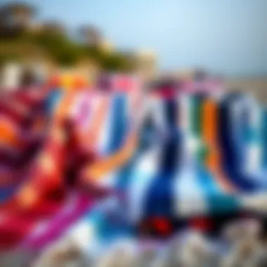 Diverse Styles of Portable Beach Blankets Different portable beach blanket styles displayed