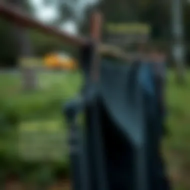 Close-up of a durable portable clothes line with features highlighted