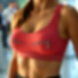 Elegant design of a sports bra showcasing zipper pocket functionality