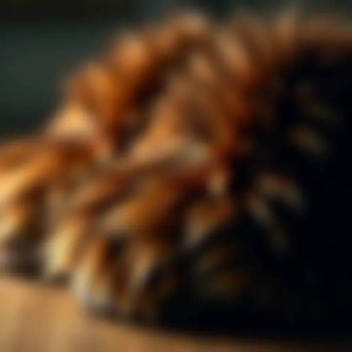 Close-up of soft raccoon fur material