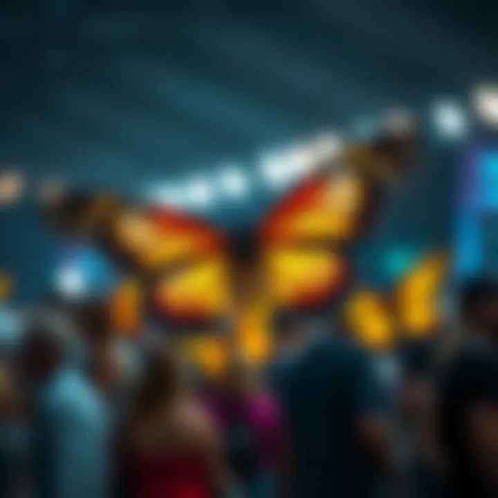 A stunning display of different styles of butterfly wings showcased at a festival