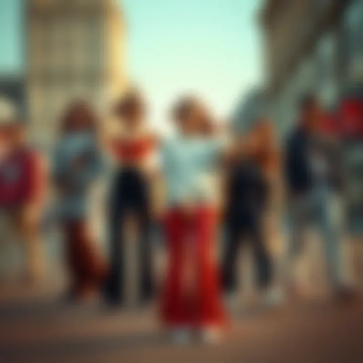 Variety of outfits featuring ribbed flair pants