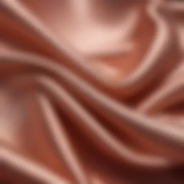 Close-up of textured fabric in rose gold, highlighting its versatility