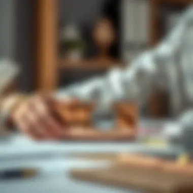 Enhancing Organizational Efficiency with a Rose Gold Tape Dispenser Person organizing workspace with rose gold tape dispenser