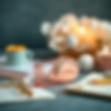 The Rose Gold Tape Dispenser Complementing Elegant Stationery Rose gold tape dispenser alongside stationery and decorative items