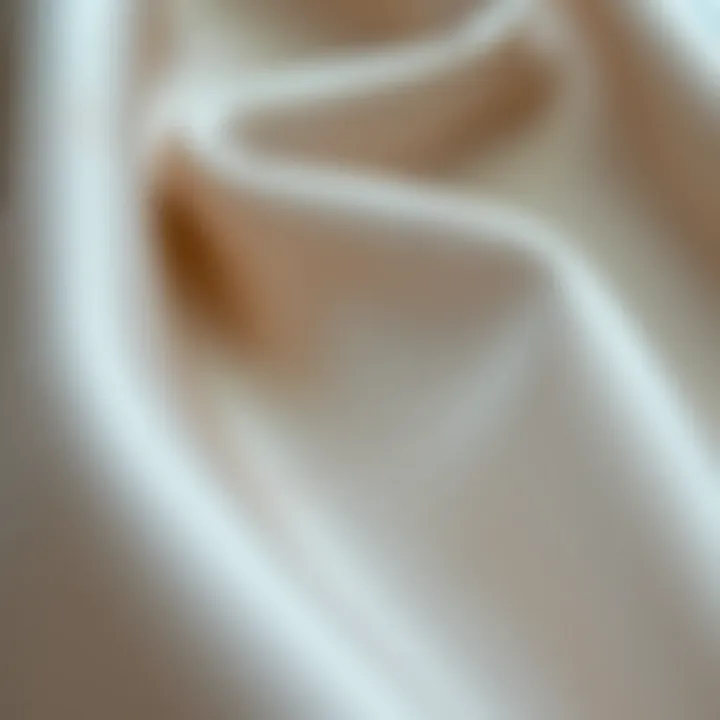 Care instructions for satin twill fabric presented artistically