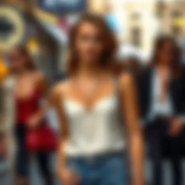 Chic styling options featuring scalloped cami tops in trendy outfits