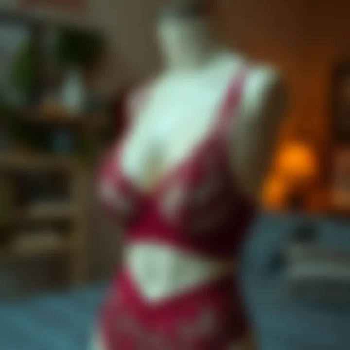 Artful Styling in Lingerie Stylish lingerie ensemble artfully styled on a mannequin