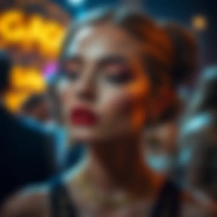 Stylish look featuring shimmer gold eyeshadow at a gala