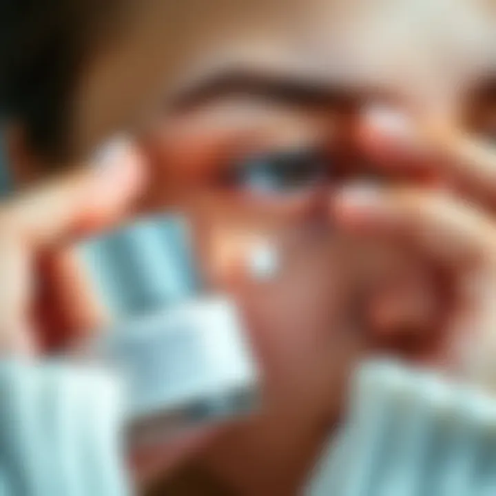 Application technique of eye cream on delicate skin