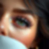 Elegant short false lashes enhancing natural beauty