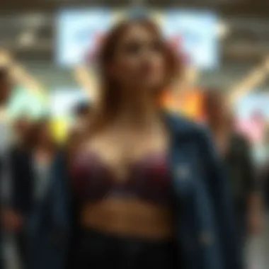 An illustration demonstrating the versatility of silicone adhesive bras with various outfits