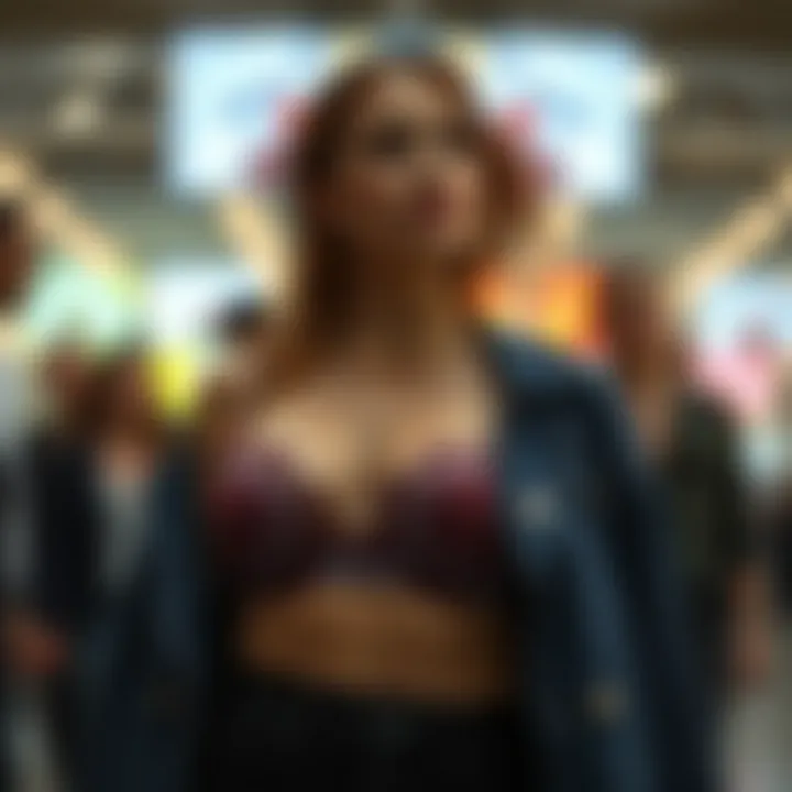 An illustration demonstrating the versatility of silicone adhesive bras with various outfits