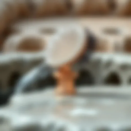 Elegant soft shower brush placed on a natural stone surface