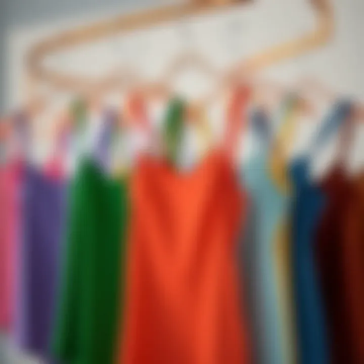 A Palette of Spaghetti Strap Racerback Tanks Elegant display of a spaghetti strap racerback tank in various colors