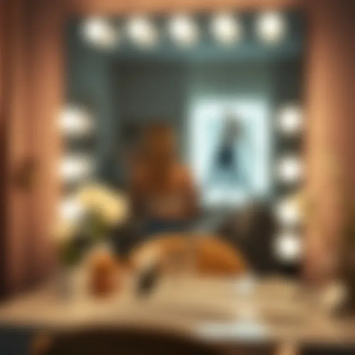 Stylish vanity mirror lights enhancing a beauty space